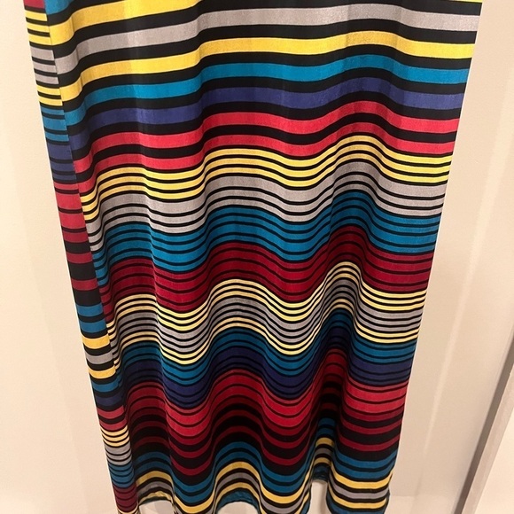 Vintage Mi Manchi Retro Rainbow Stripe Short Sleeve Y2K Maxi Dress Small Artsy - Picture 4 of 9